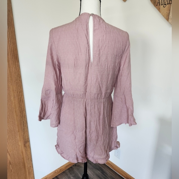 Peach Love Floral Embroidered Pink Romper - Picture 4 of 6